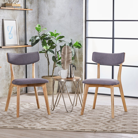 Chazz Mid-Century Modern Upholstered Rubberwood Dining Chairs (Set of 2/4) by Christopher Knight Home