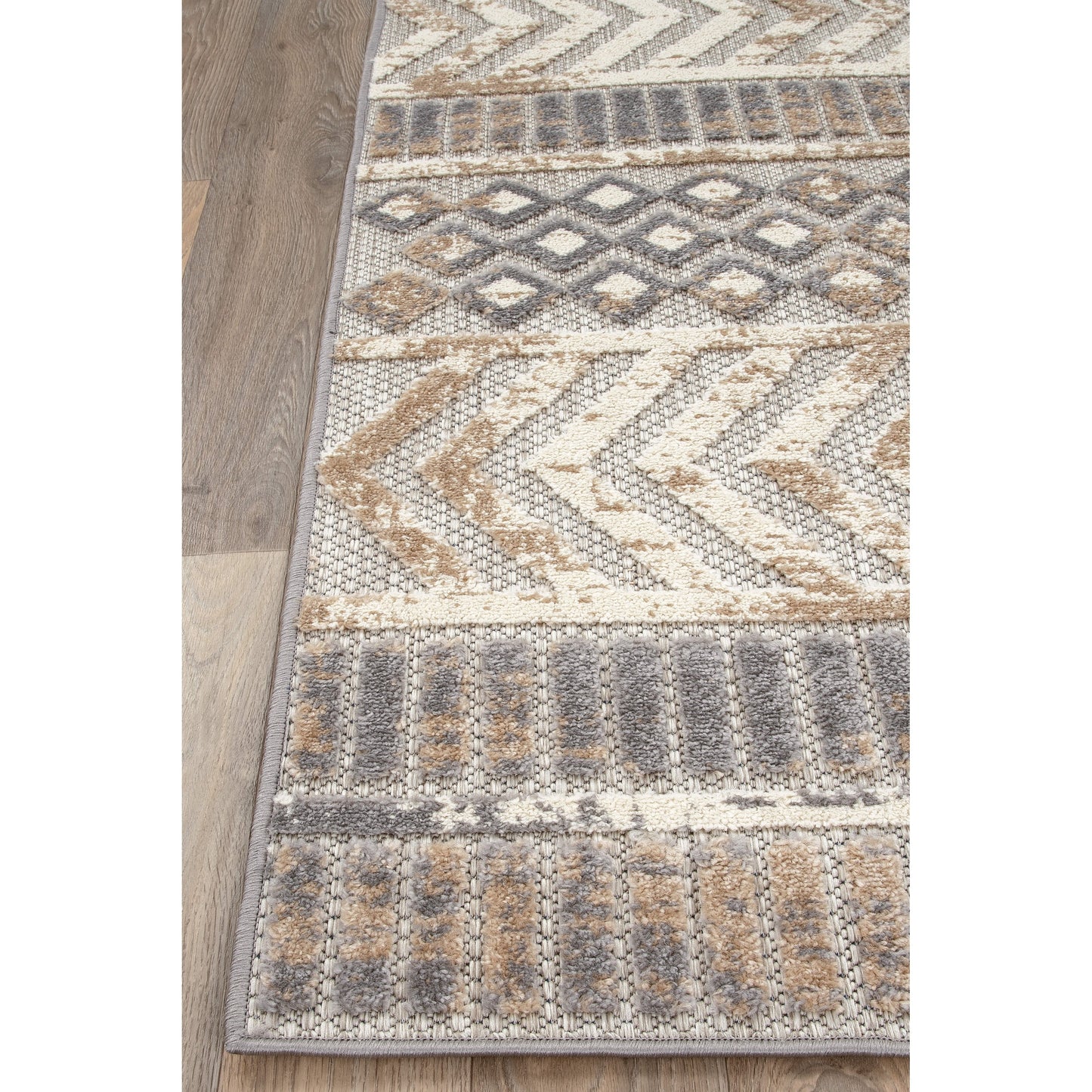World Rug Gallery Distressed Geometric Indoor/Outdoor Area Rug