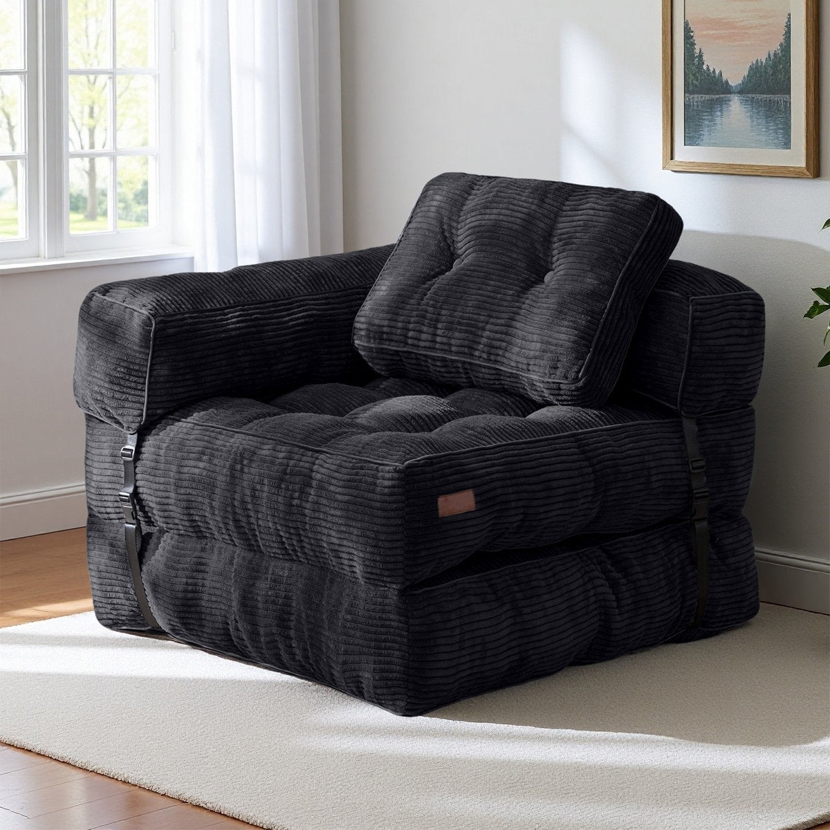 Foldable Sofa Bed,L-Shaped Floor Sofa Couch