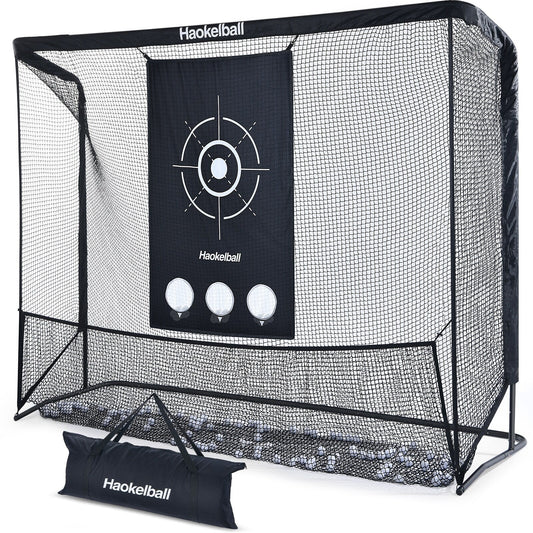 Haokelball Golf Net 10x7.5ft Golf Practice Net with Target Cloth Heavy Duty Golf Hitting Net