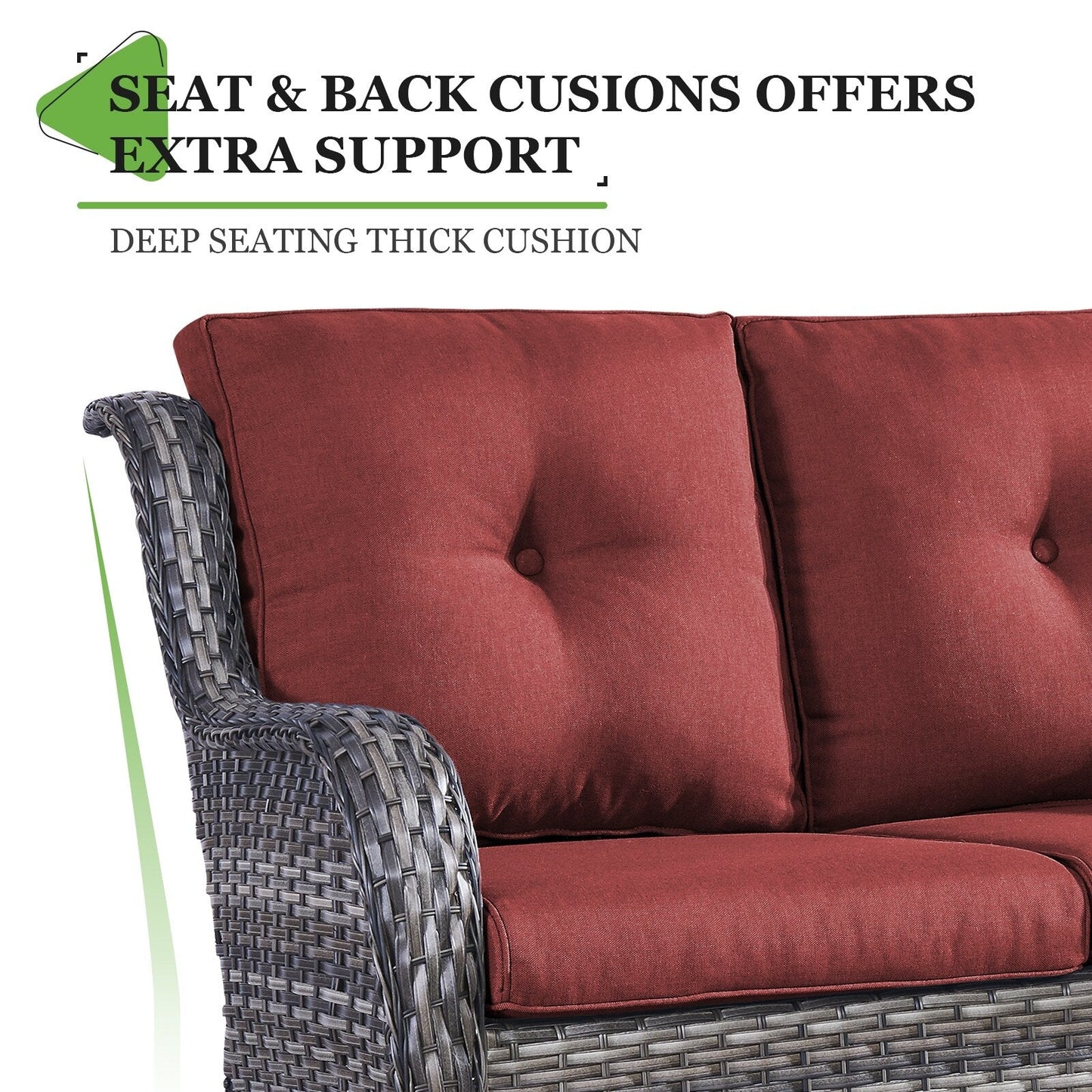 Gymojoy Outdoor Loveseat Wicker Sofa Set Rattan Sofa