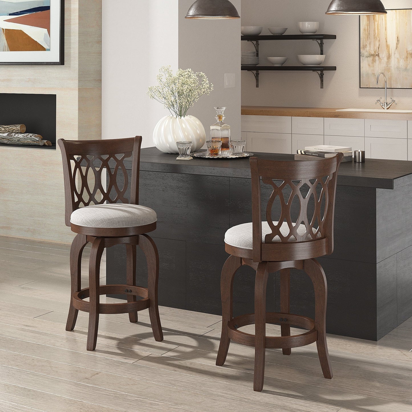 Rovinj Scroll Back Swivel Counter Stool