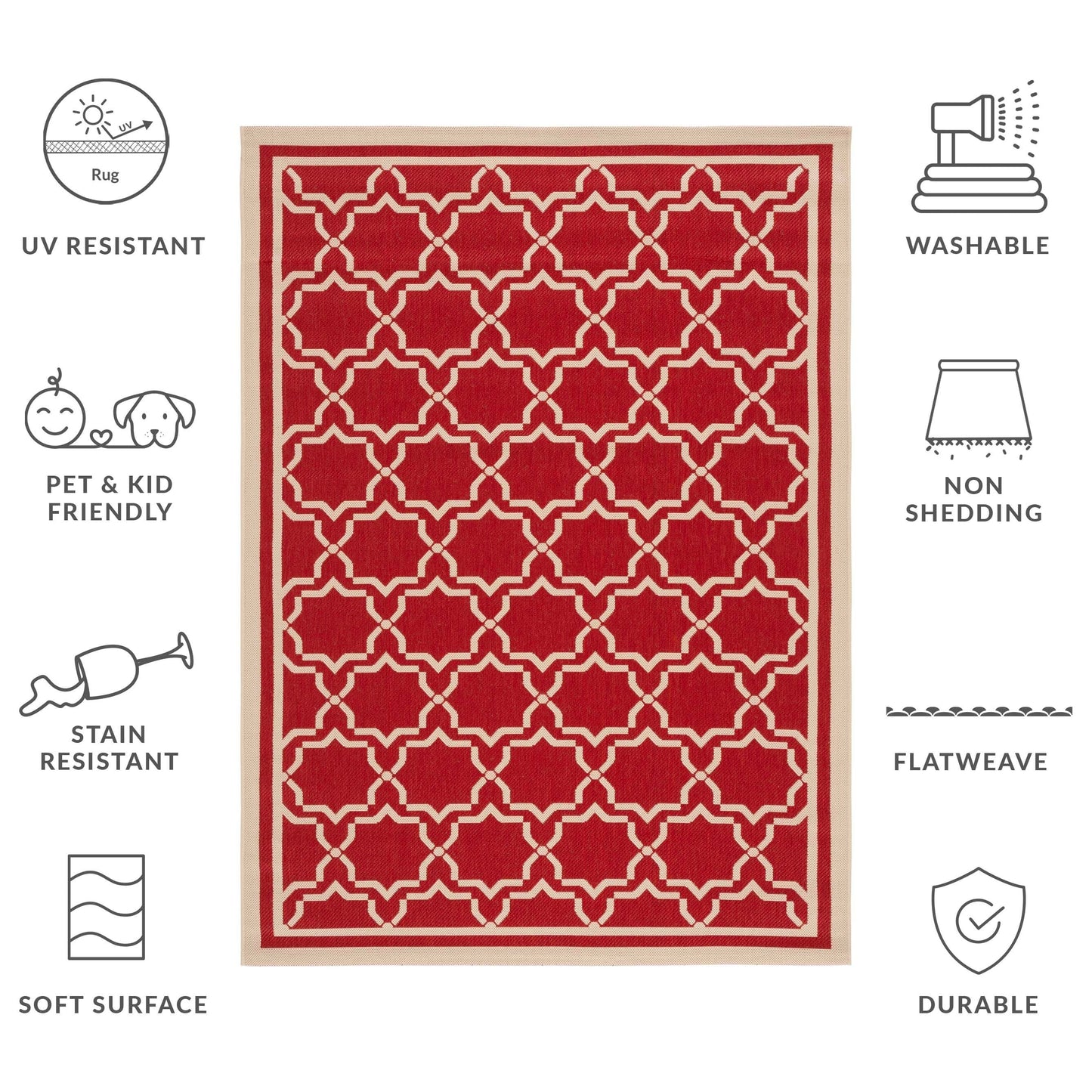 SAFAVIEH Courtyard Gulsin Indoor/ Outdoor Waterproof Patio Backyard Rug