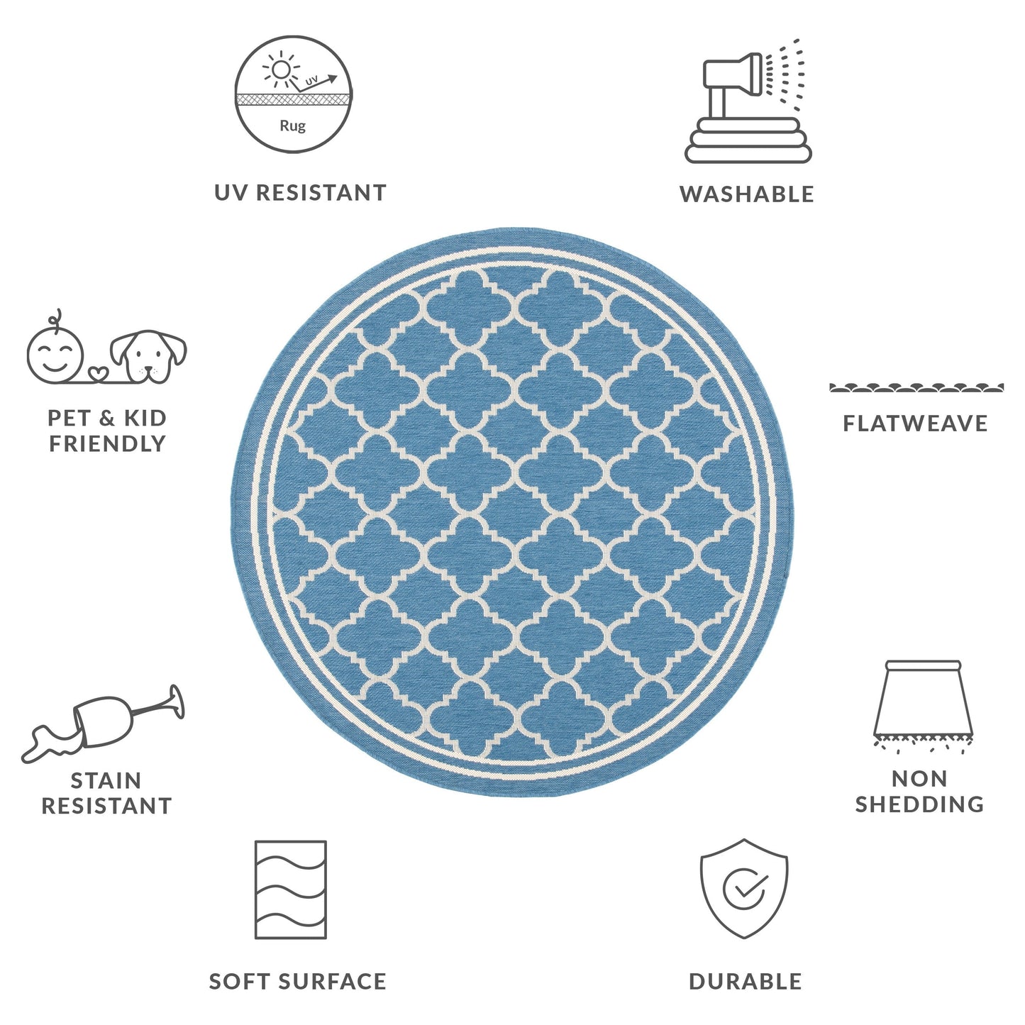 SAFAVIEH Courtyard Kristelle Indoor/ Outdoor Waterproof Patio Backyard Rug