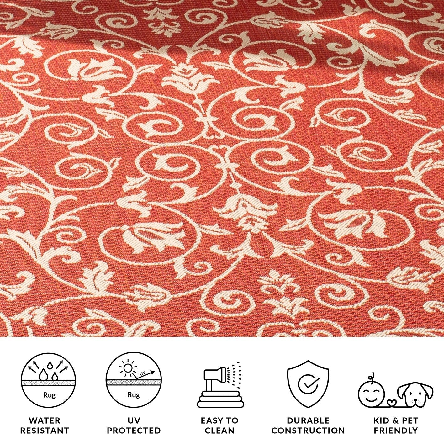 SAFAVIEH Courtyard Miljeta Indoor/ Outdoor Waterproof Patio Backyard Rug