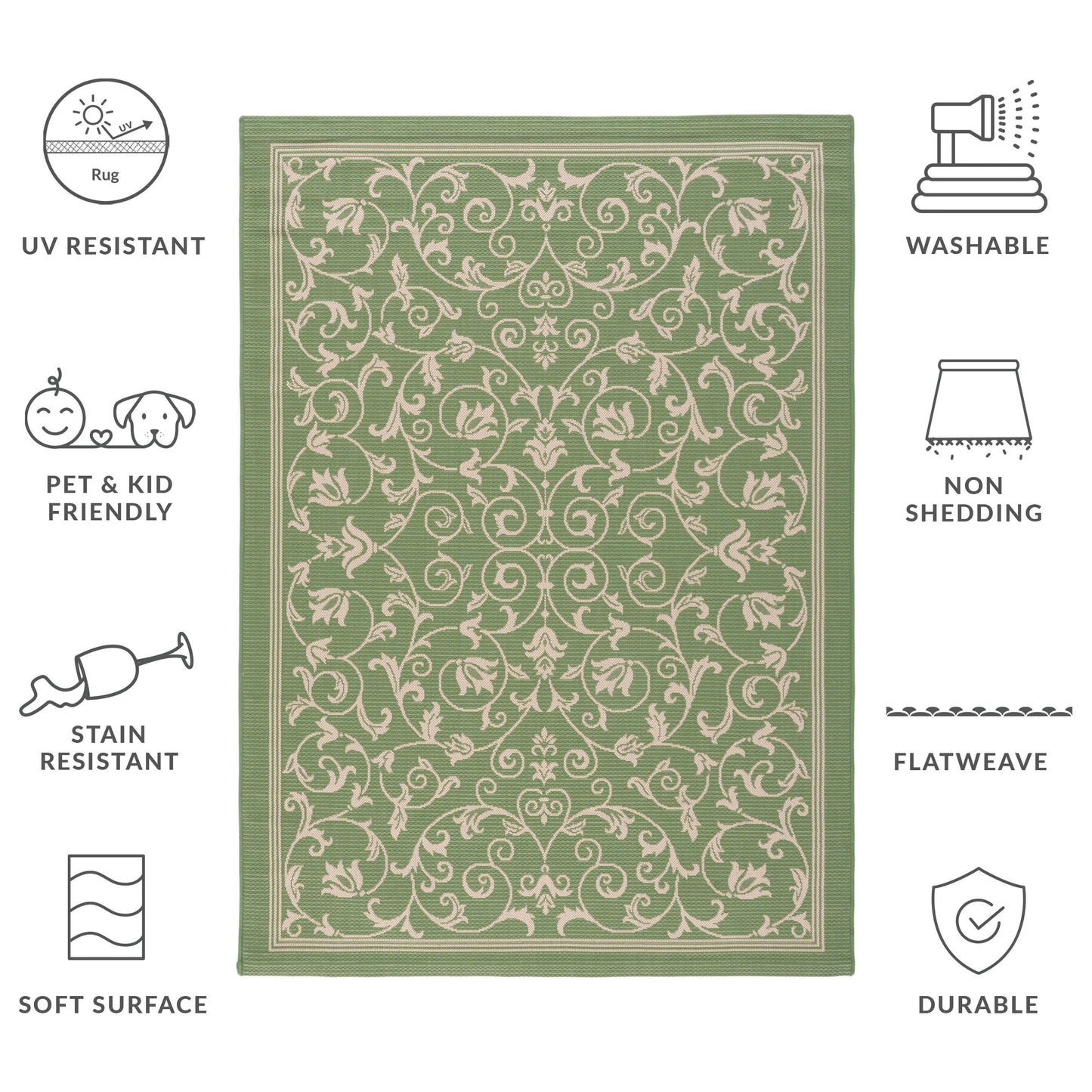 SAFAVIEH Courtyard Miljeta Indoor/ Outdoor Waterproof Patio Backyard Rug