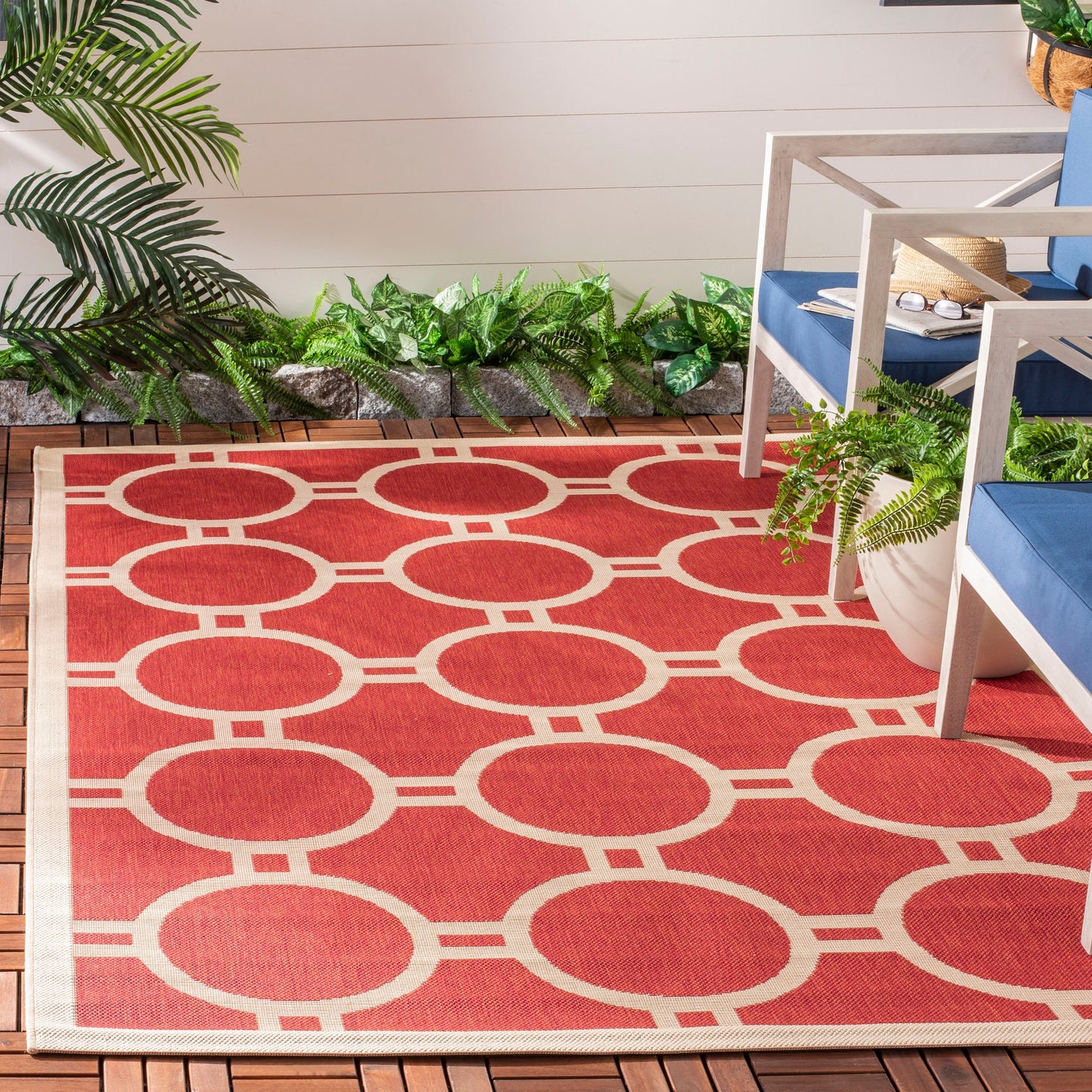 SAFAVIEH Courtyard Nira Indoor/ Outdoor Waterproof Patio Backyard Rug
