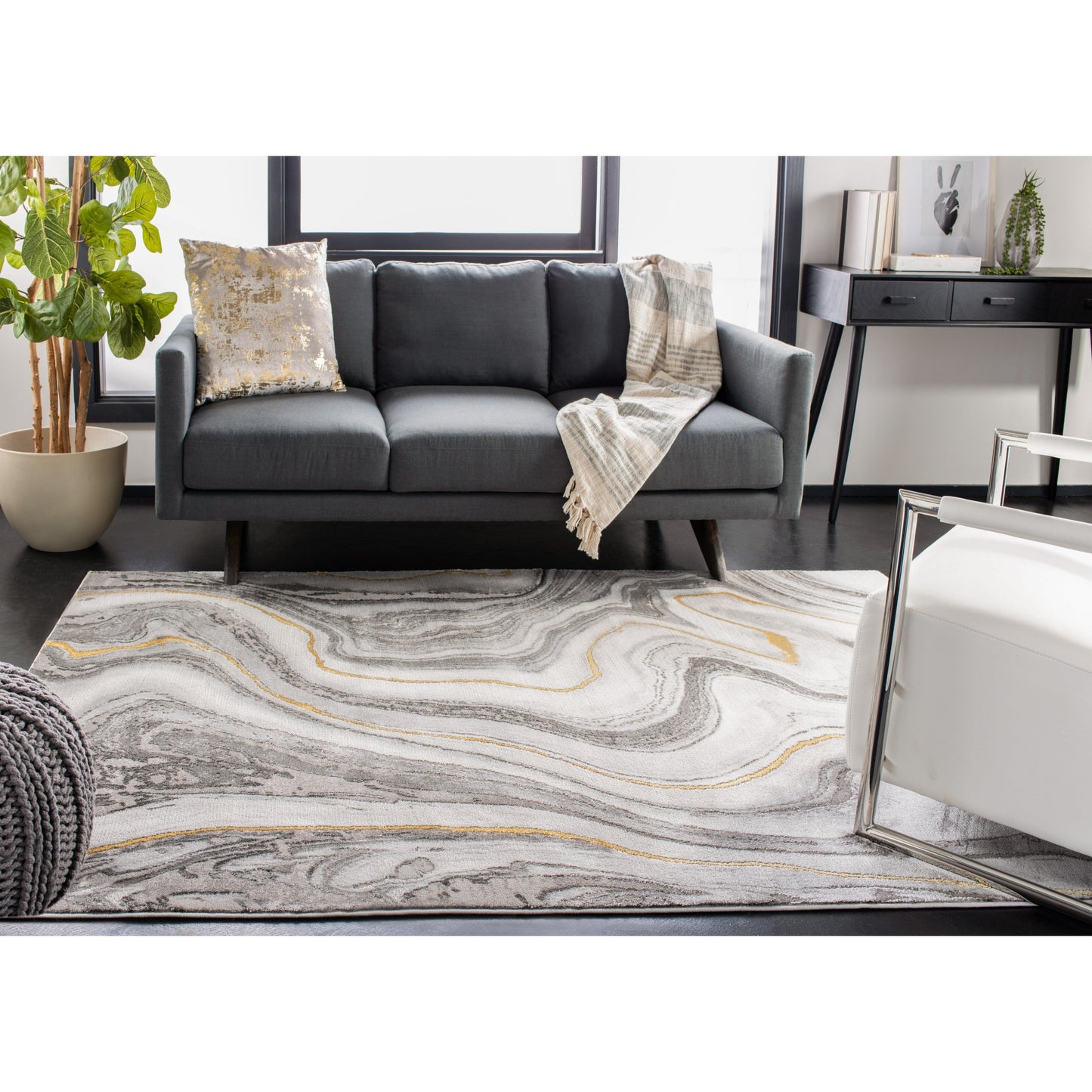 SAFAVIEH Craft Elvyra Modern Abstract Marble Pattern Rug