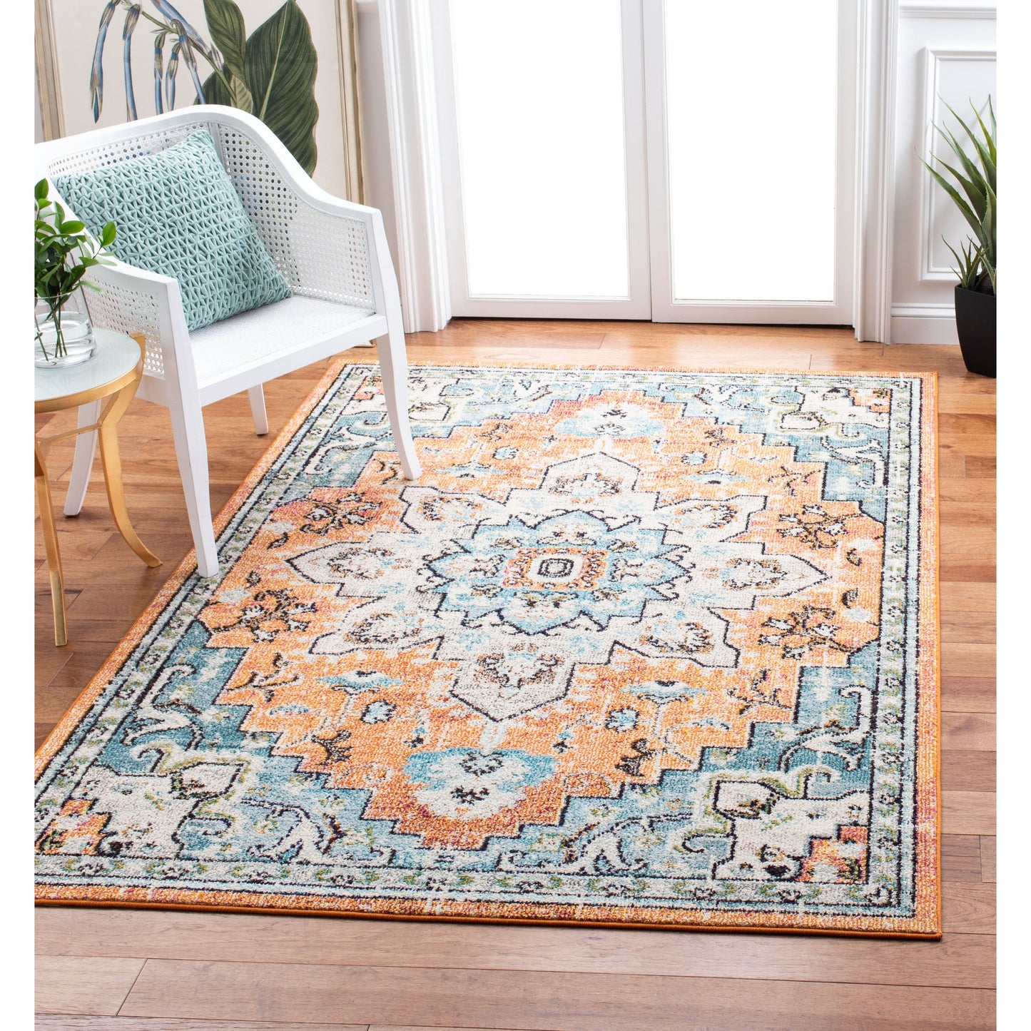 SAFAVIEH Madison Katelijne Boho Medallion Distressed Area Rug