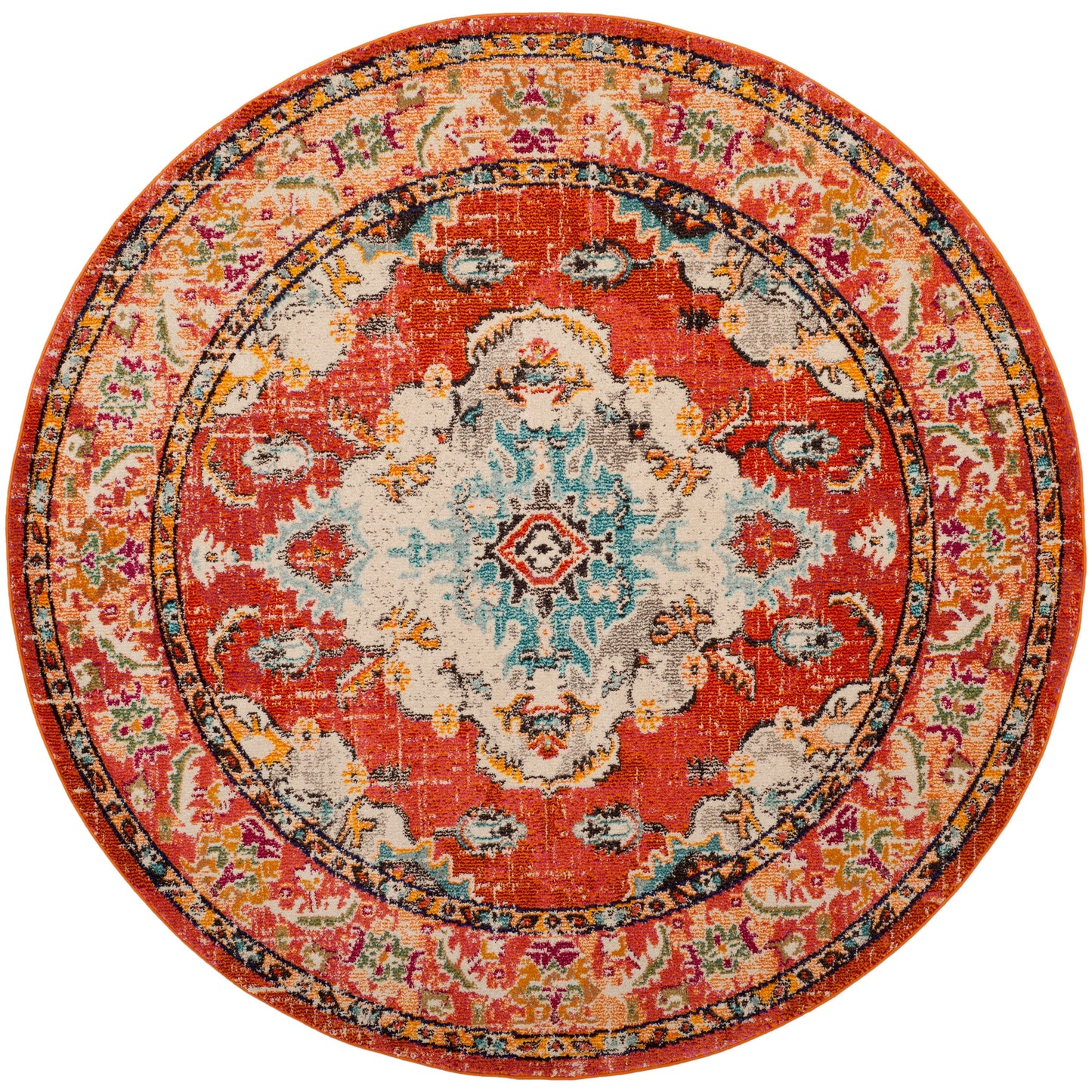SAFAVIEH Monaco Oceane Boho Medallion Distressed Area Rug