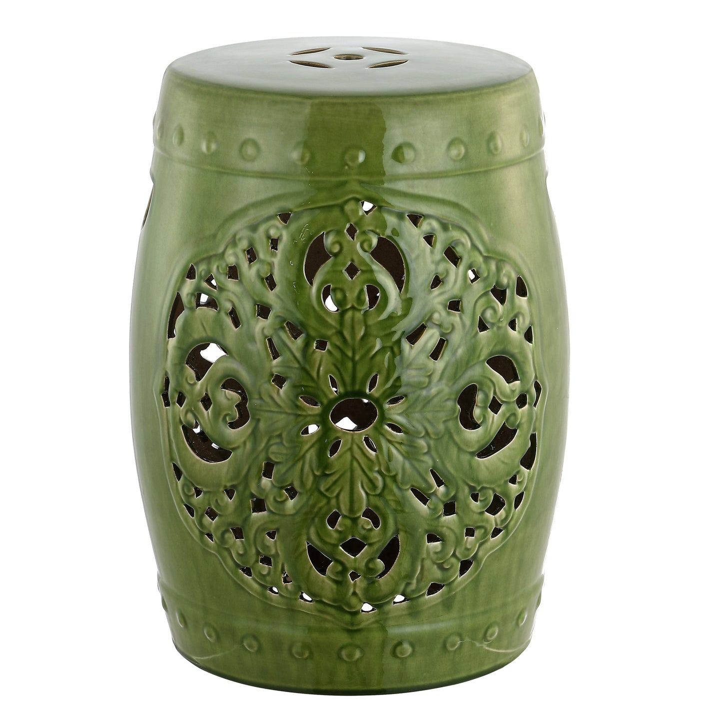 SAFAVIEH Sharareh Antique White Ceramic Decorative Garden Stool