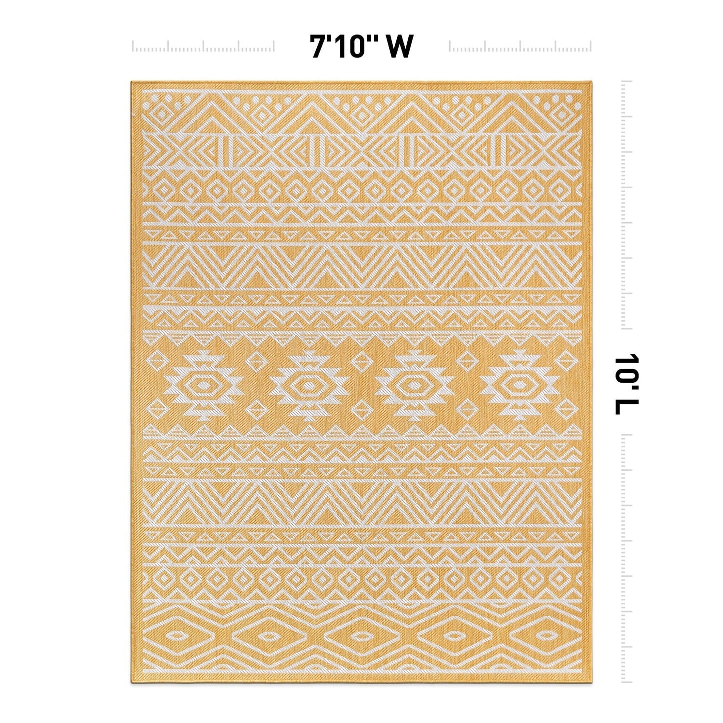 World Rug Gallery Distressed Geometric Bohemian Textured Flat Weave Indoor/Outdoor Area Rug