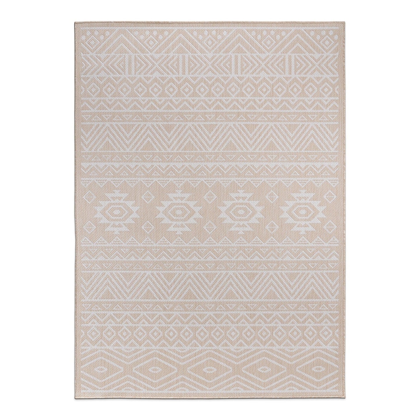 World Rug Gallery Distressed Geometric Bohemian Textured Flat Weave Indoor/Outdoor Area Rug