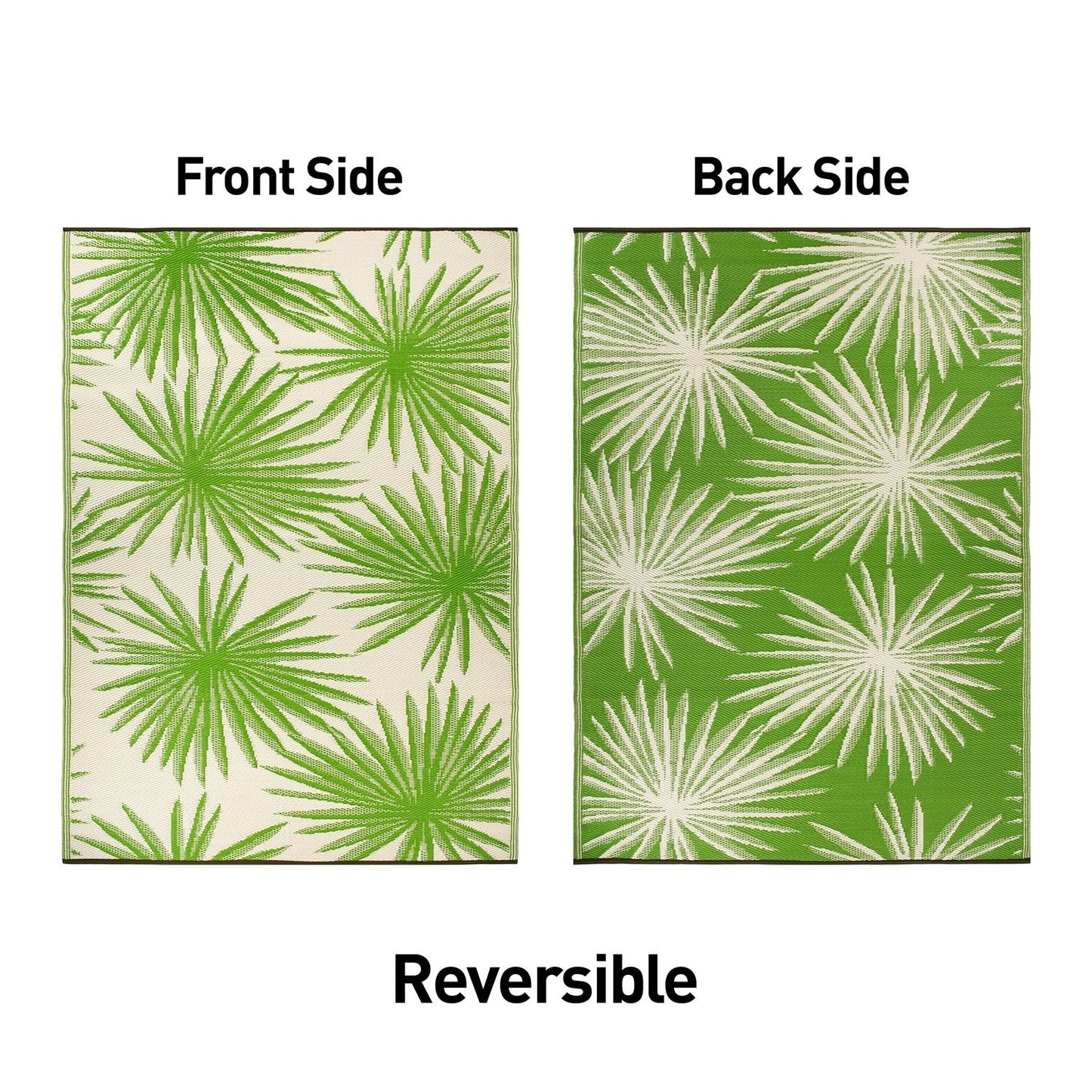 World Rug Gallery Floral Tropical Reversible Recycled Plastic Outdoor Rugs