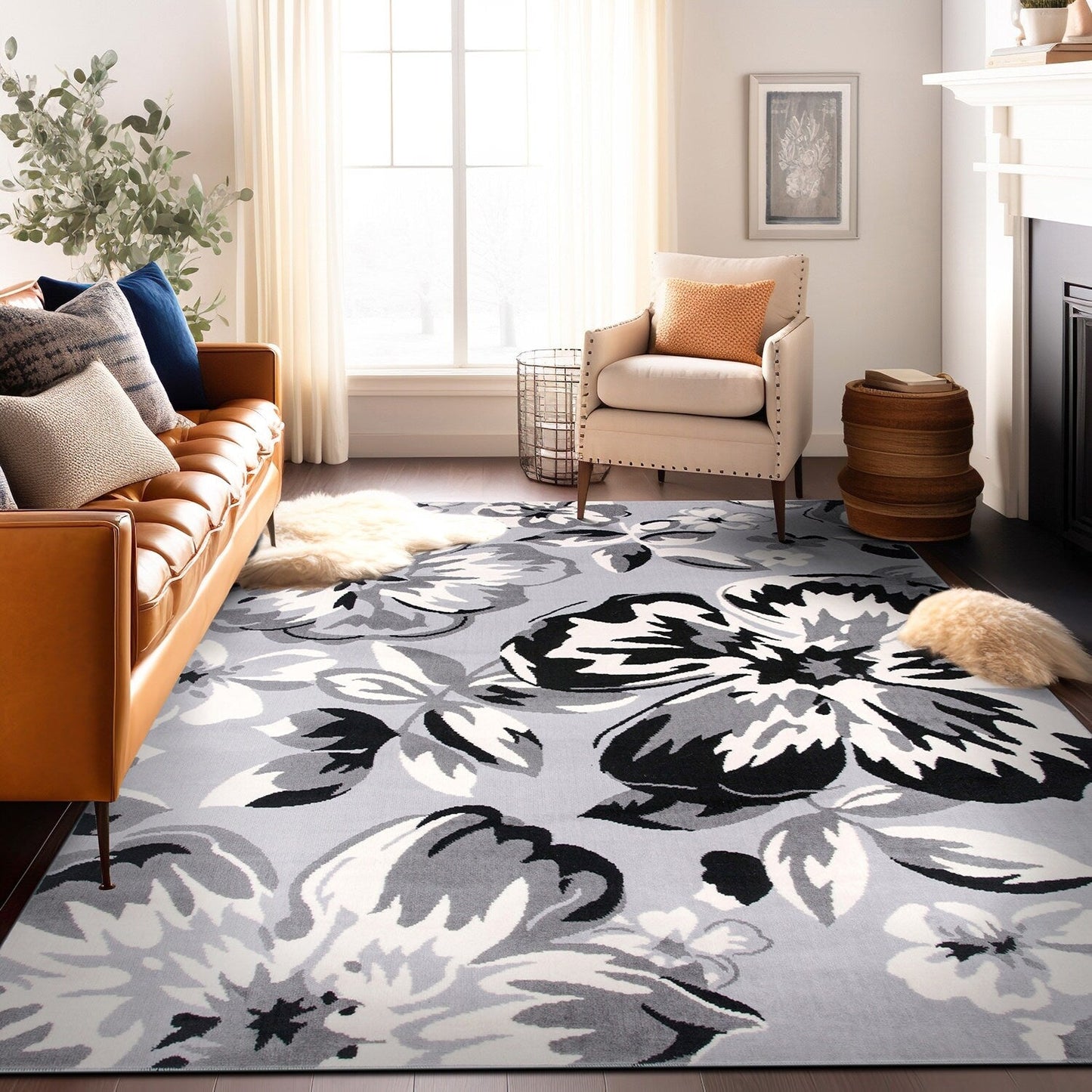 World Rug Gallery Modern Floral Design Area Rug