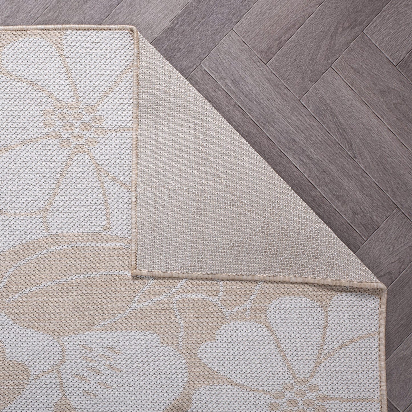 World Rug Gallery Modern Floral Flowers Textured Flat Weave Indoor/Outdoor Area Rug