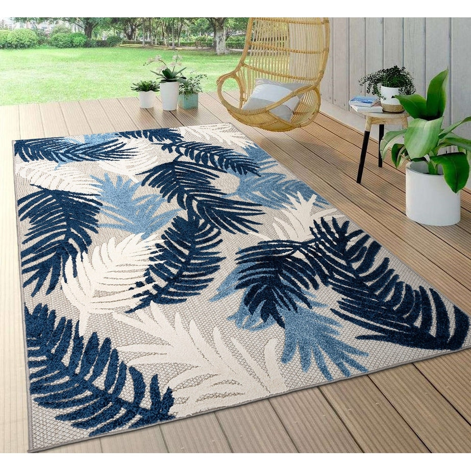 World Rug Gallery Tropical Floral Modern Indoor/Outdoor Area Rug