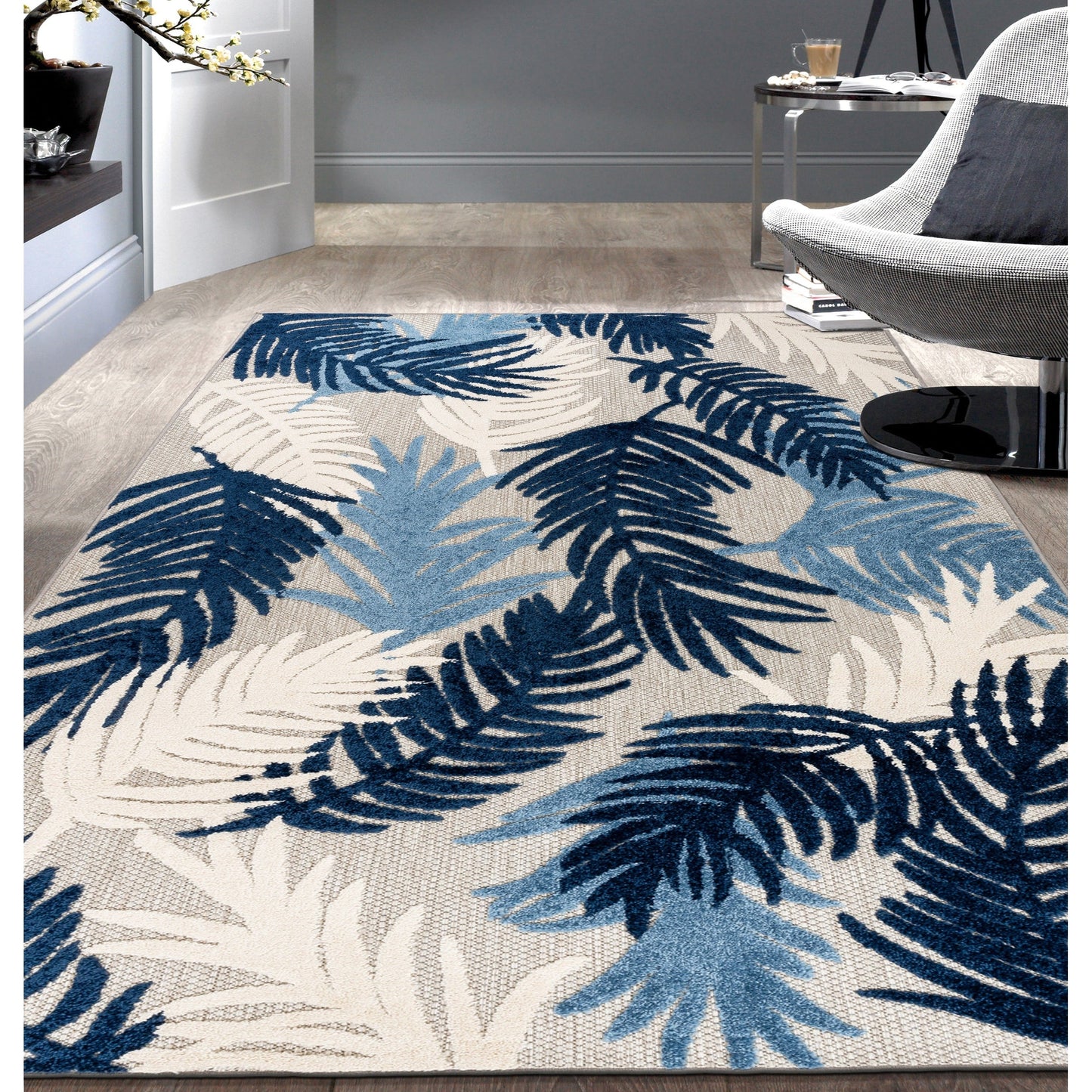 World Rug Gallery Tropical Floral Modern Indoor/Outdoor Area Rug