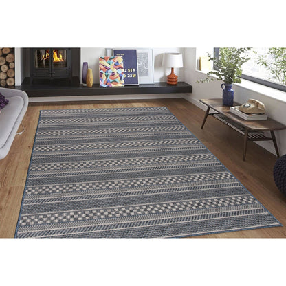 World Rug Gallery Bohemian Geometric Stripe Indoor/Outdoor Area Rug