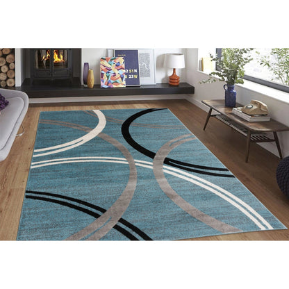 World Rug Gallery Contemporary Abstract Circles Design Area Rug
