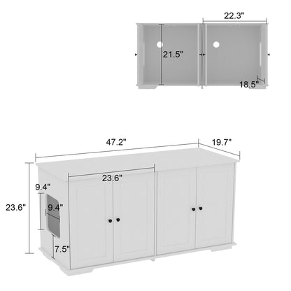 Double Pet Privacy Washroom Cat Litter Box Concealment Furniture