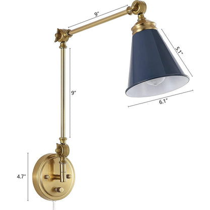 WINGBO Industrial Swing Arm Wall Sconce with Metal Shade,2-Pack...