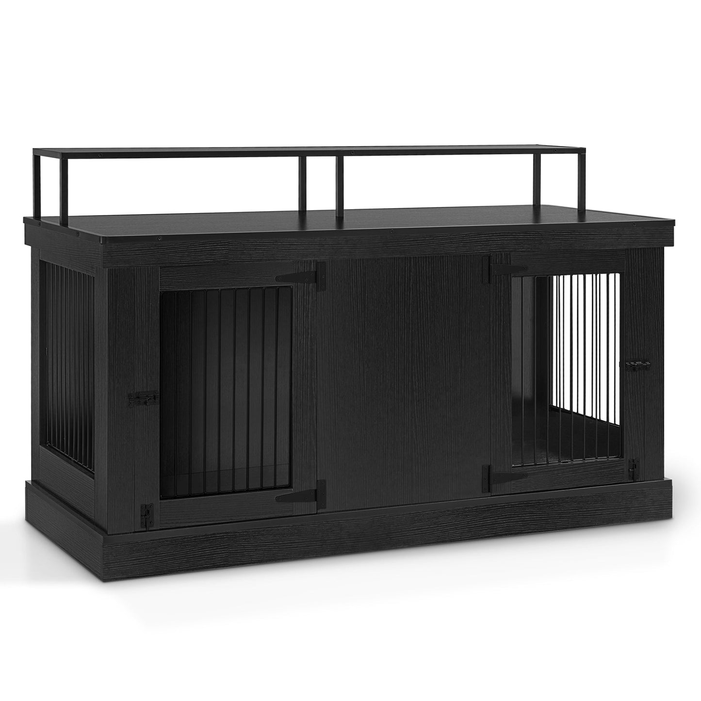 Mcombo Large Dog Crate Furniture TV Stand,Wooden Dog Kennel with Double Doors 1861