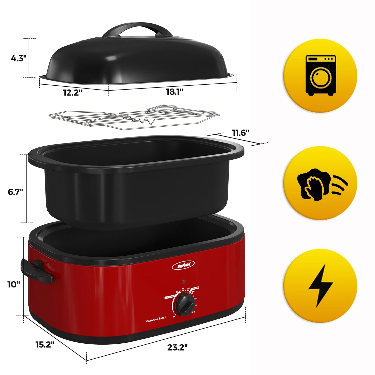 Royalcraft Roaster Oven with Removable Pan