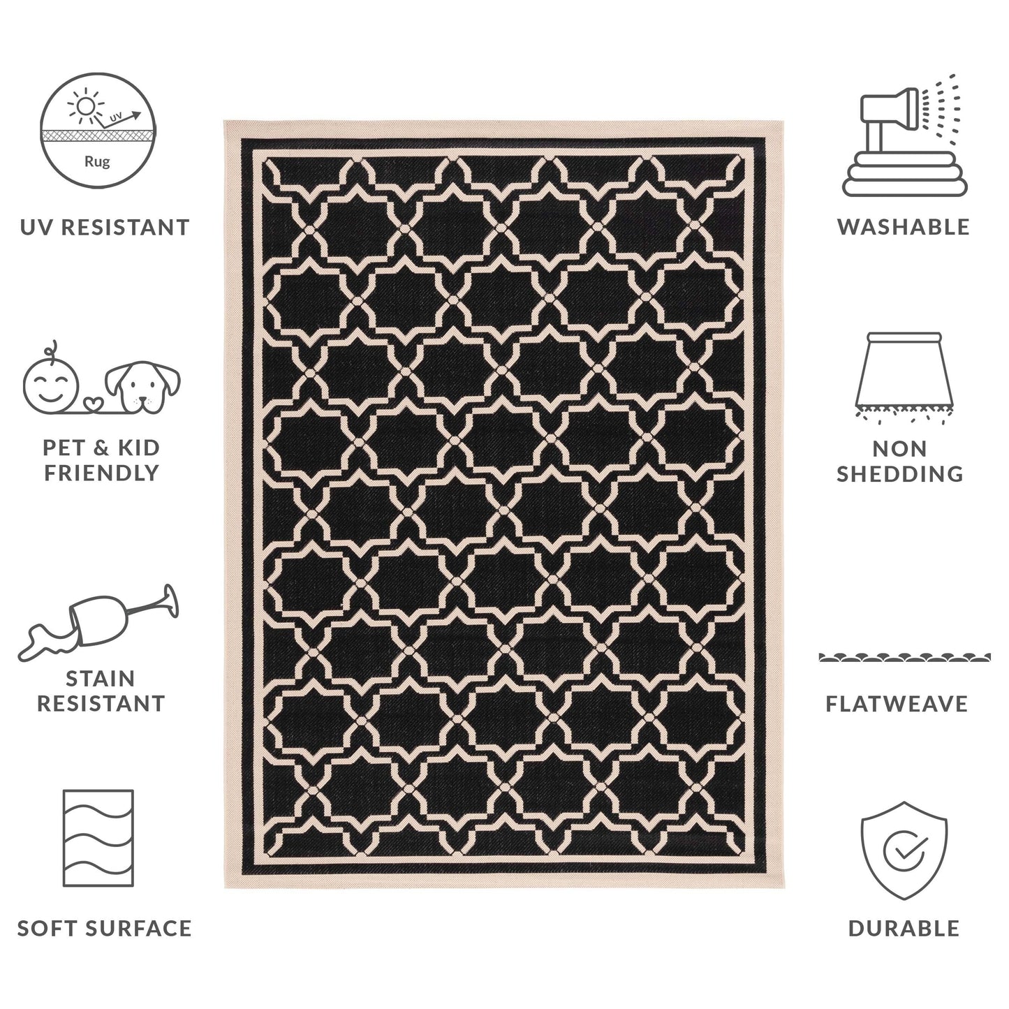 SAFAVIEH Courtyard Gulsin Indoor/ Outdoor Waterproof Patio Backyard Rug