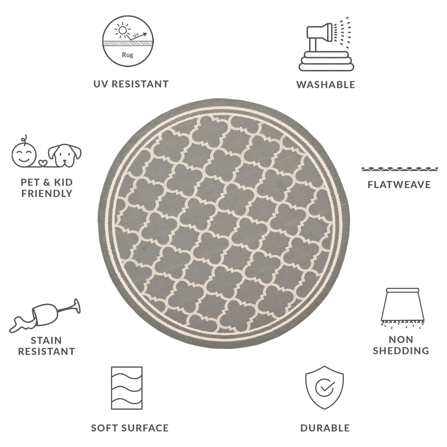 SAFAVIEH Courtyard Kristelle Indoor/ Outdoor Waterproof Patio Backyard Rug