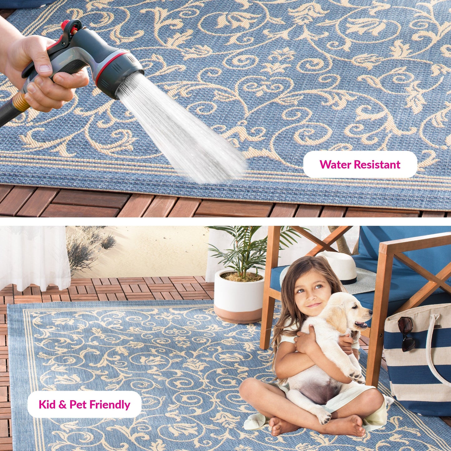 SAFAVIEH Courtyard Miljeta Indoor/ Outdoor Waterproof Patio Backyard Rug