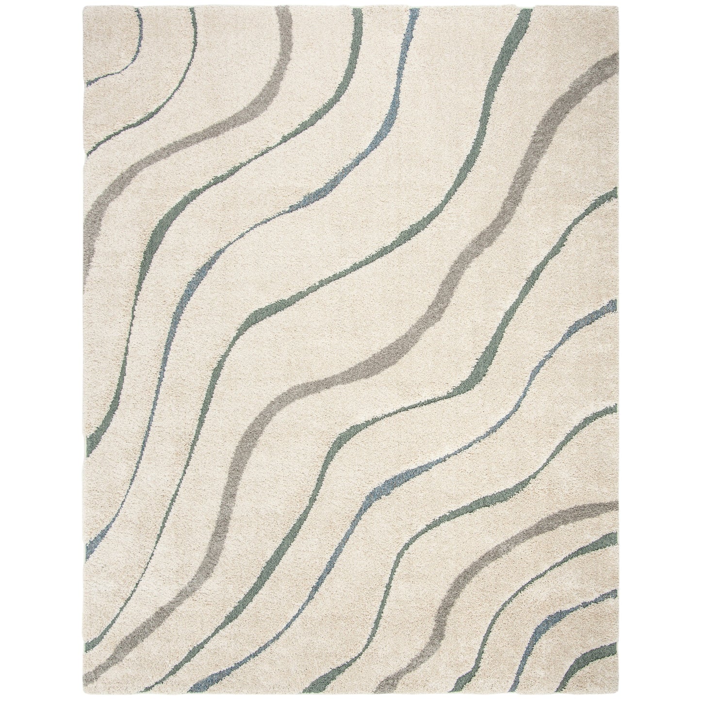 SAFAVIEH Florida Shag Borbala Soft Serene Waves 1.2-inch Thick