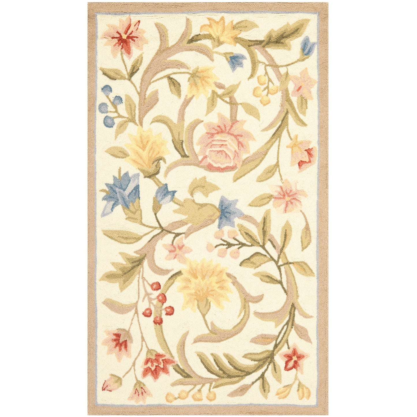 SAFAVIEH Handmade Chelsea Jacomine French Country Floral Scroll Wool