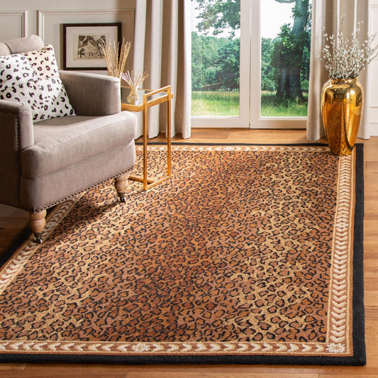 SAFAVIEH Handmade Chelsea Solar Garden Leopard French Country Wool Rug