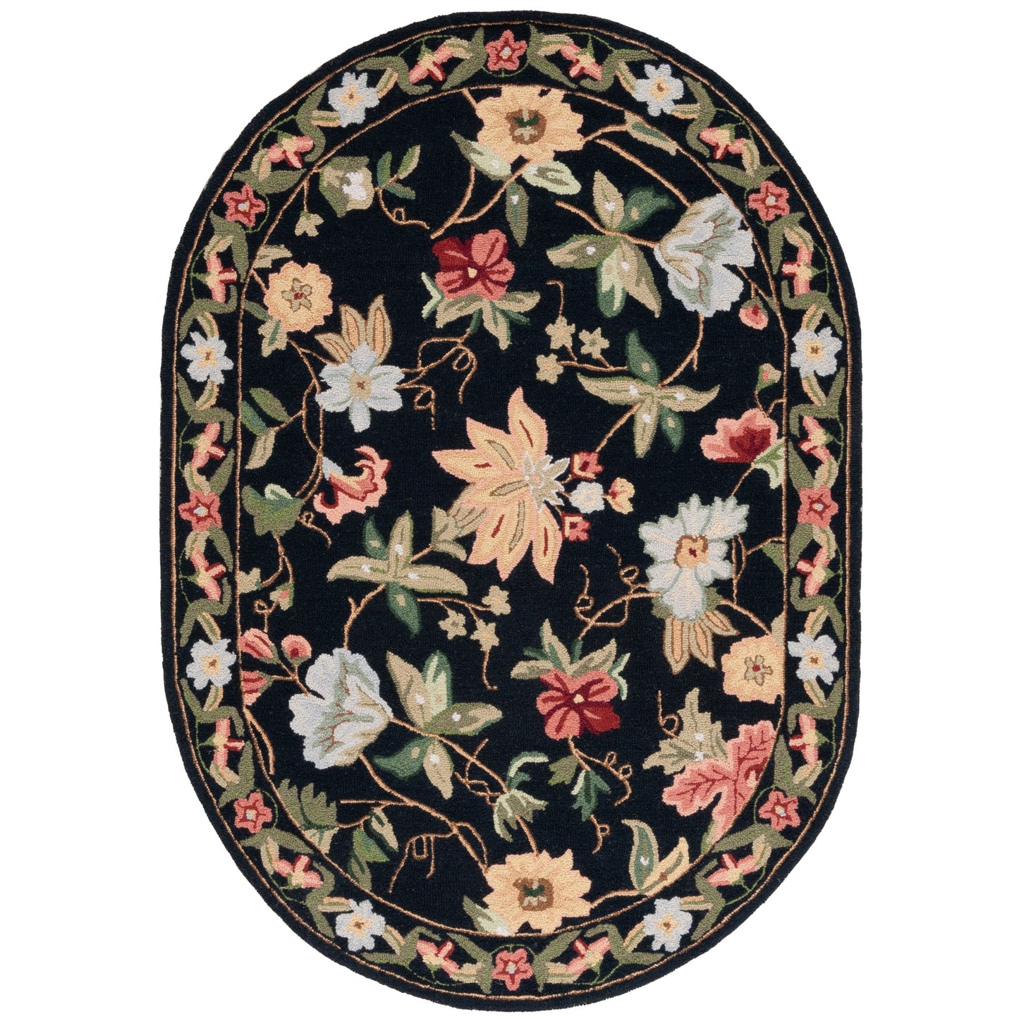 SAFAVIEH Handmade Chelsea Yauhenia French Country Floral Wool Rug