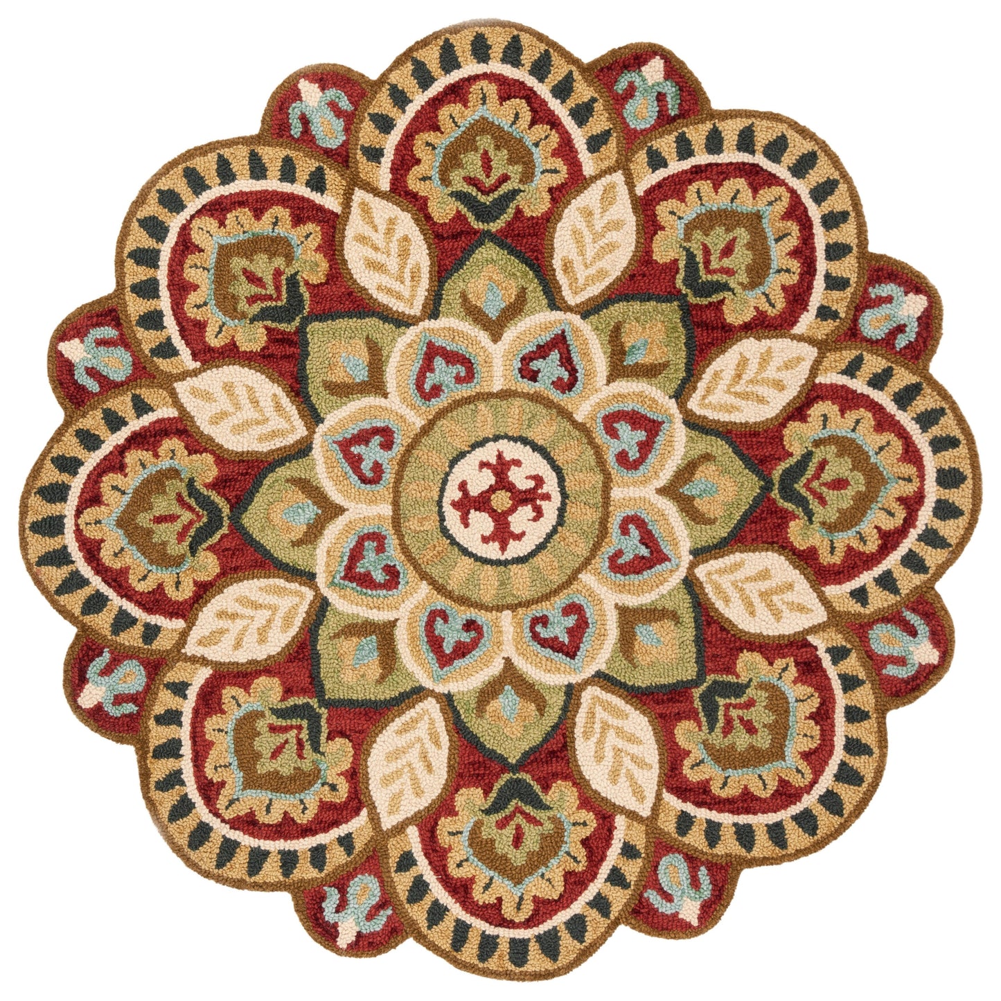 SAFAVIEH Handmade Novelty Sheyla Ornate Flower Wool Rug