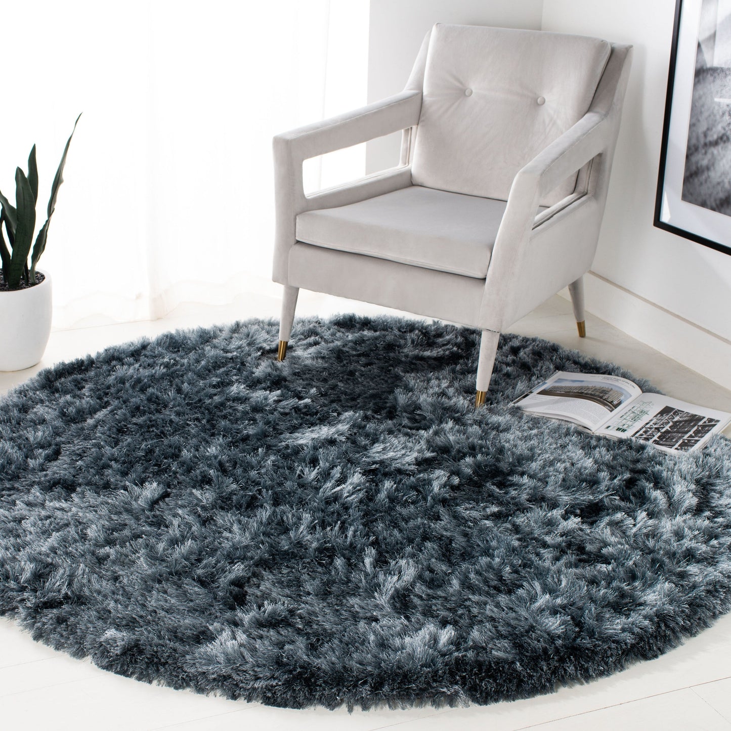 SAFAVIEH Handmade Ocean Shag Marilijn Glam 2.5-inch Thick Rug