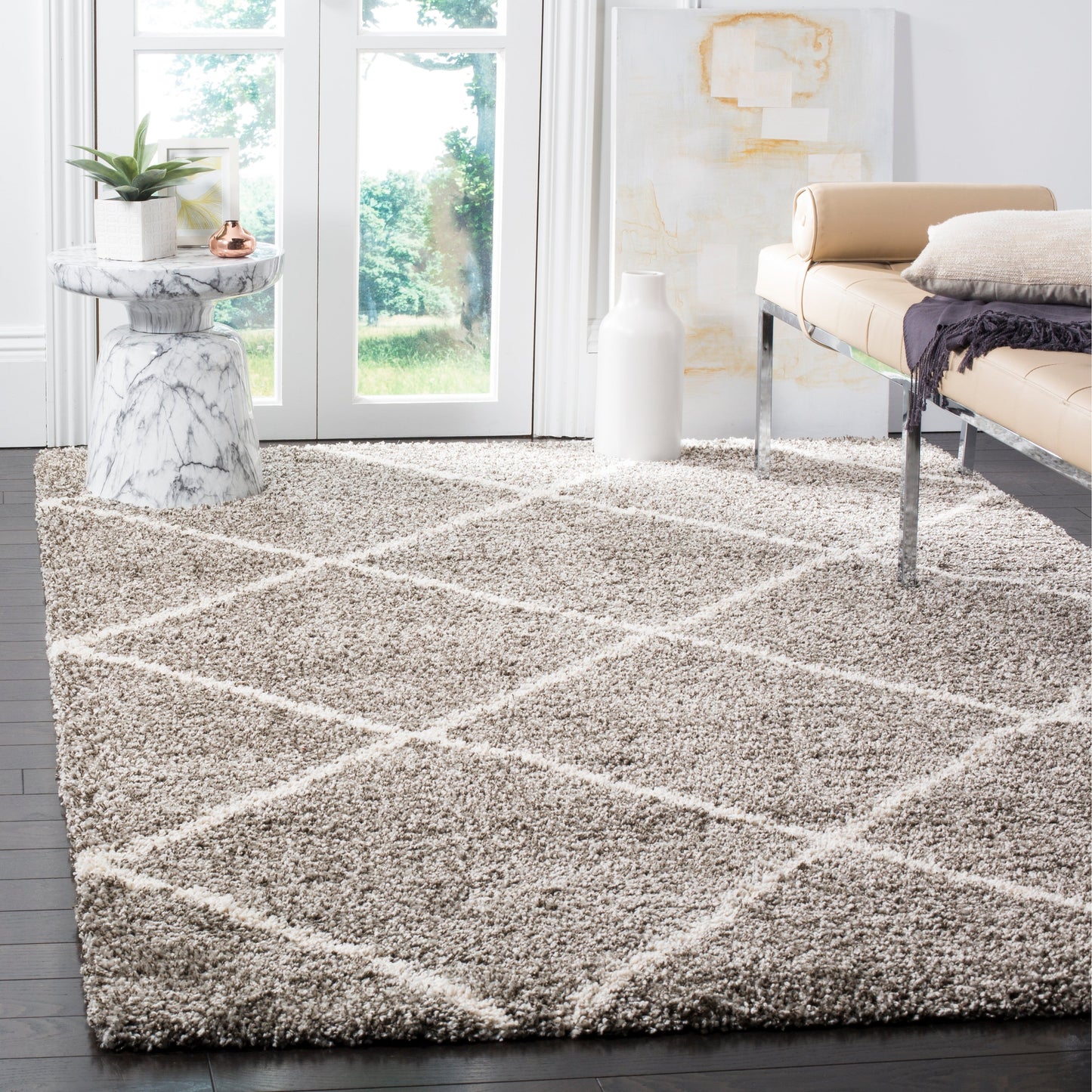 SAFAVIEH Hudson Shag Raili Diamond Trellis 2-inch Thick Rug