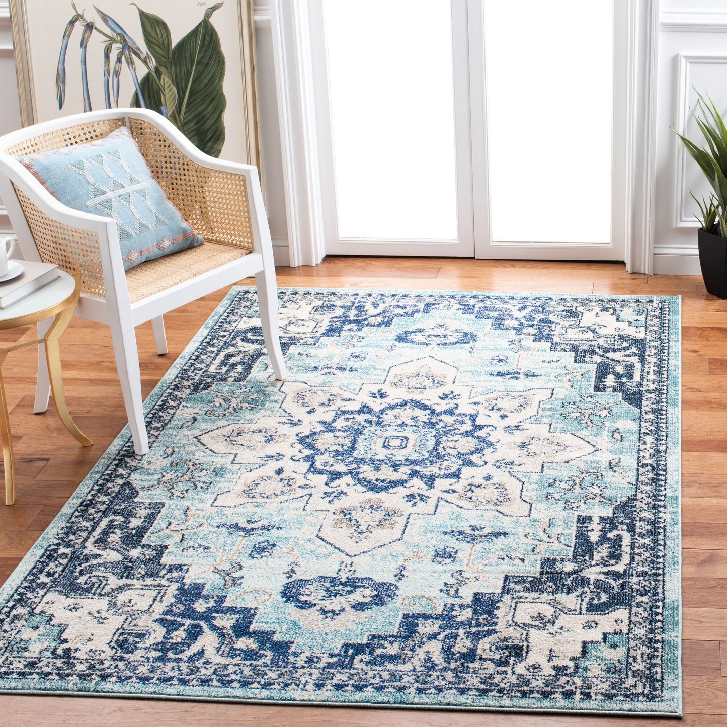 SAFAVIEH Madison Katelijne Boho Medallion Distressed Area Rug