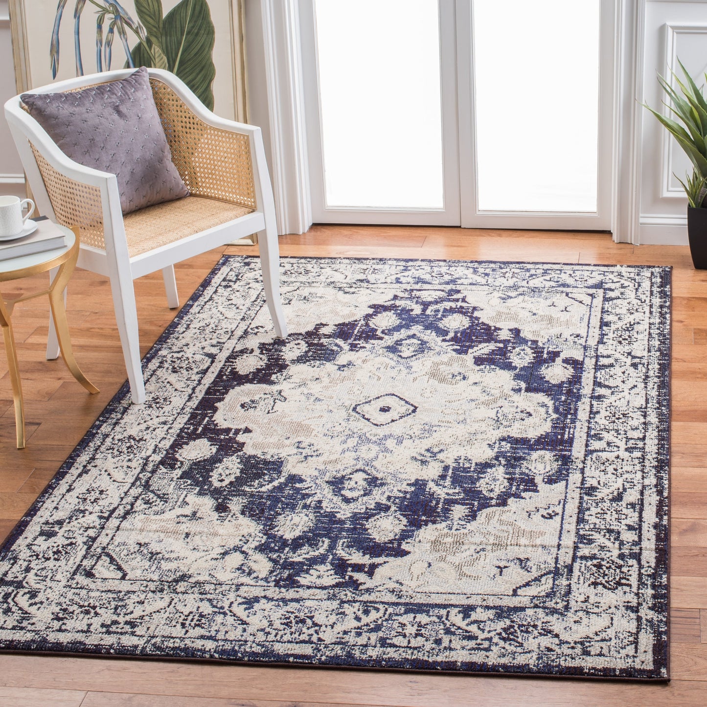 SAFAVIEH Monaco Oceane Boho Medallion Distressed Area Rug