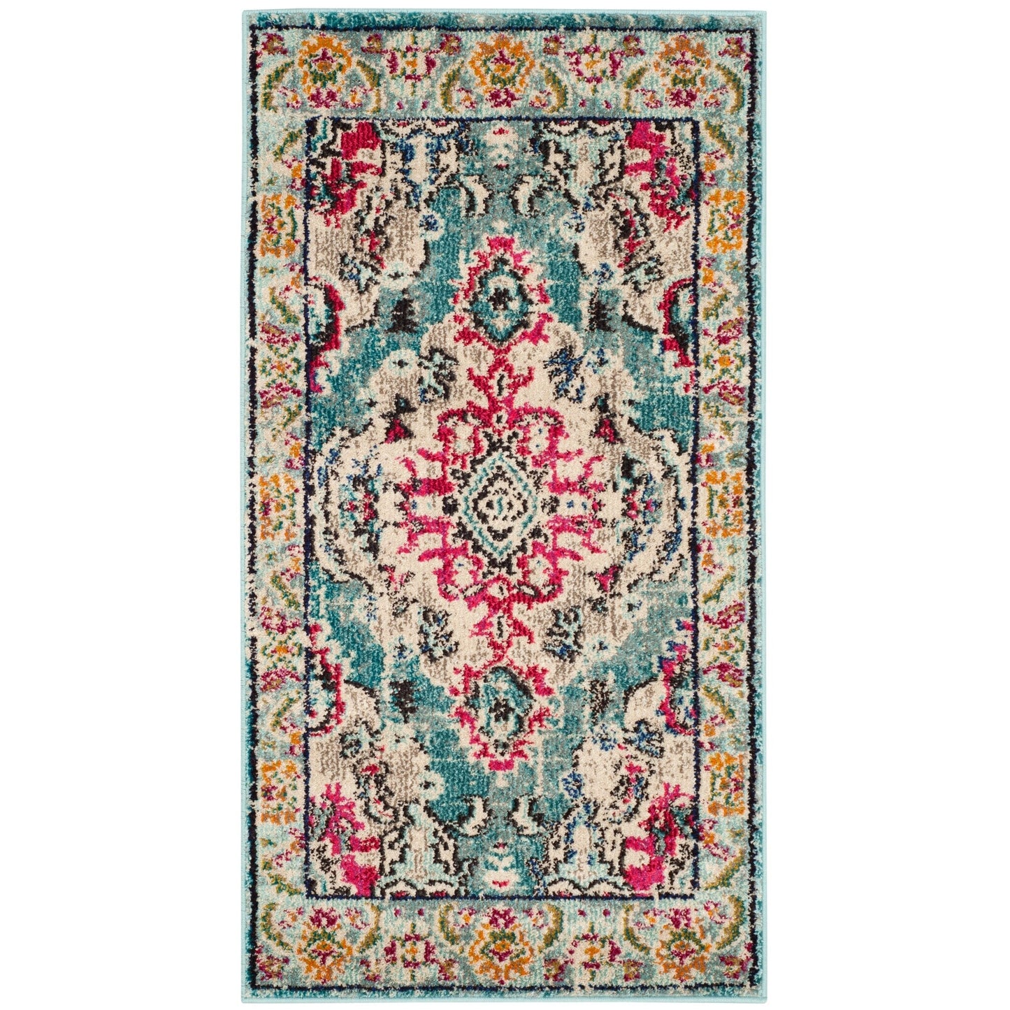 SAFAVIEH Monaco Oceane Boho Medallion Distressed Area Rug