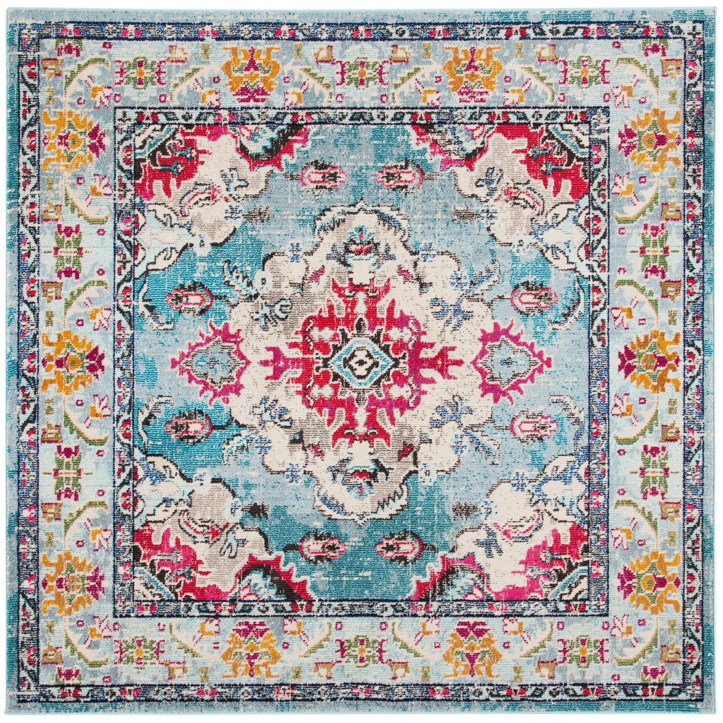 SAFAVIEH Monaco Oceane Boho Medallion Distressed Area Rug