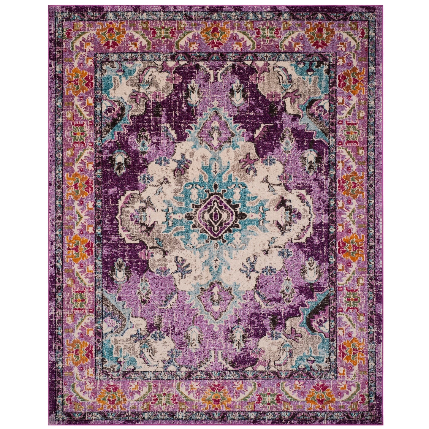 SAFAVIEH Monaco Oceane Boho Medallion Distressed Area Rug