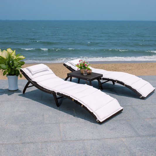 SAFAVIEH Outdoor Blaguna 3-Piece Sun Lounger Set - 83Wx20Dx24H