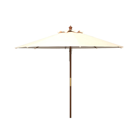 SAFAVIEH Outdoor Glauca 11-Foot Wooden Pulley Market Umbrella
