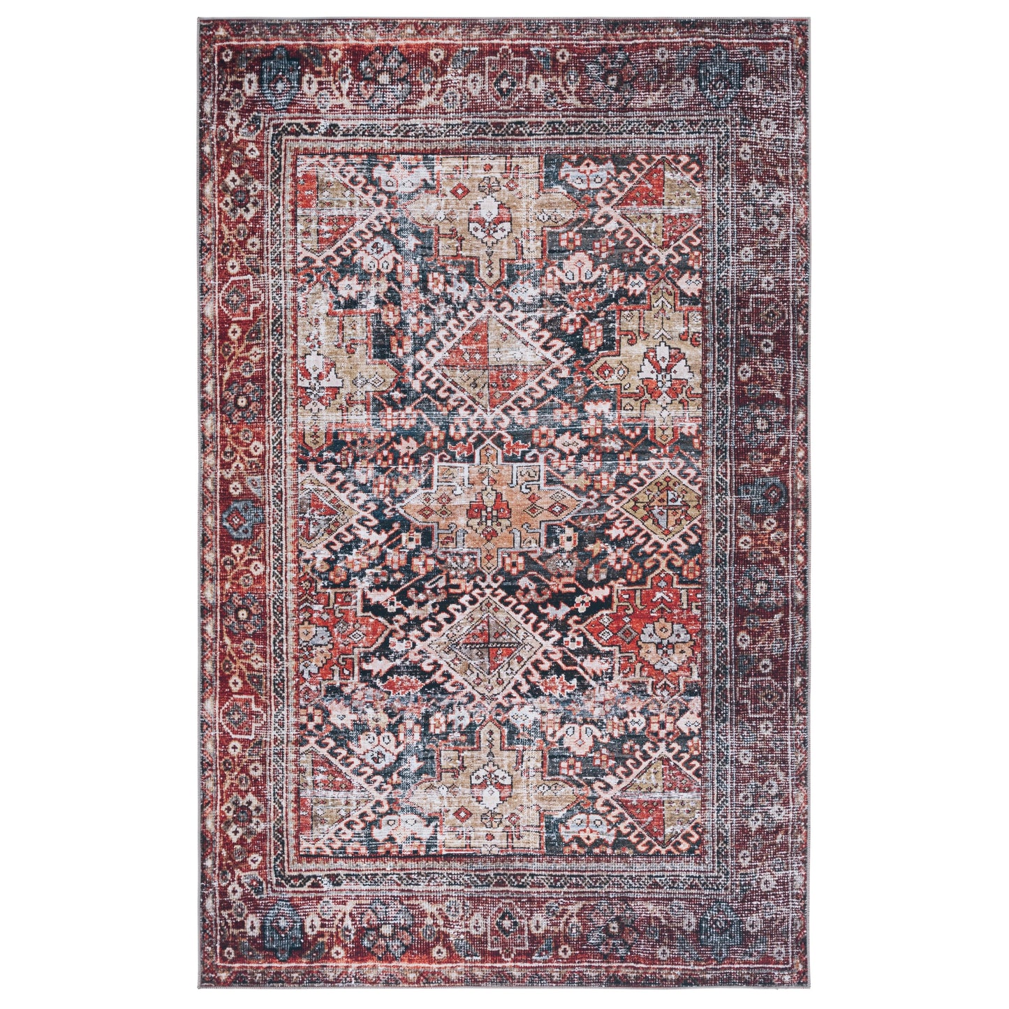 SAFAVIEH Tucson Machine Washable Slip Resistant Eldora Traditional Rug