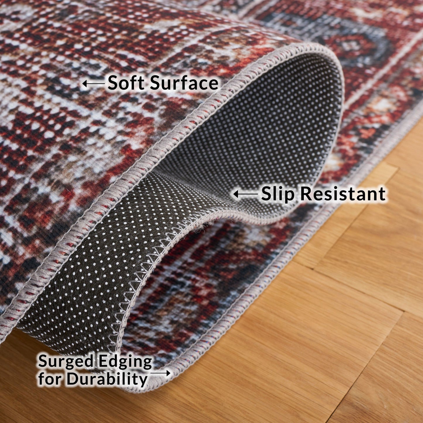 SAFAVIEH Tucson Machine Washable Slip Resistant Eldora Traditional Rug