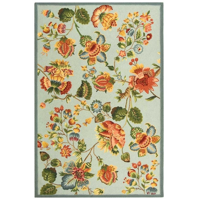 SAFAVIEH, Handmade Chelsea Jurendine French Country Floral Wool Rug