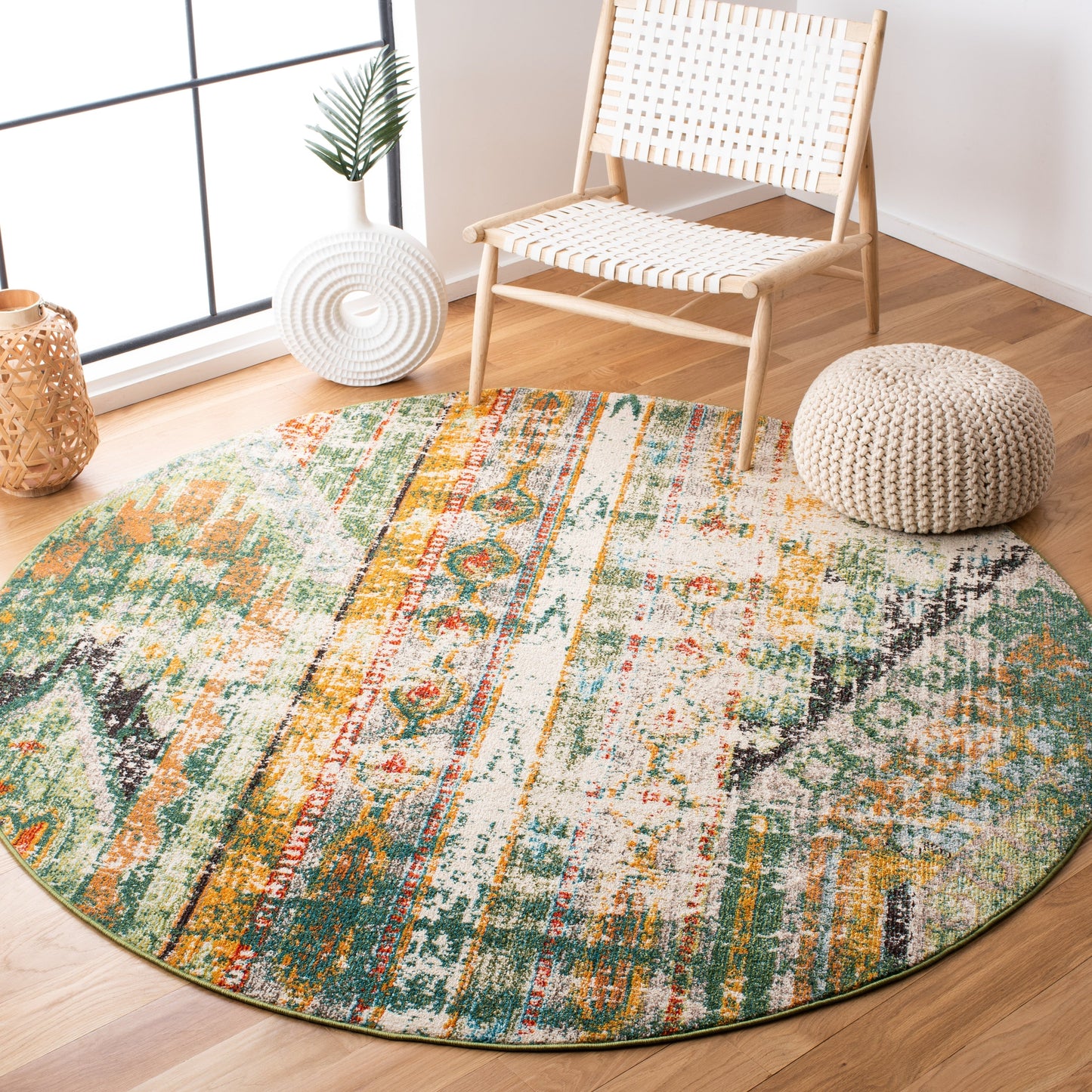 SAFAVIEH, Madison Sonya Abstract Boho Distressed Rug