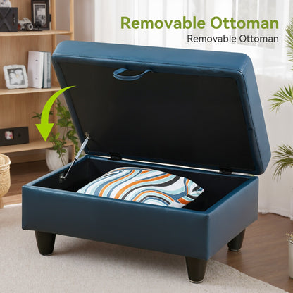 Semi PU Synthetic Leather 3-Piece Couch Living Room Sofa Set